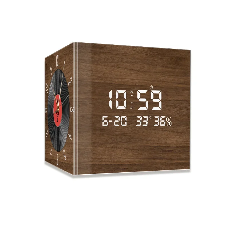 Medieval corner decorative painting perpetual calendar electronic screen digital display clock