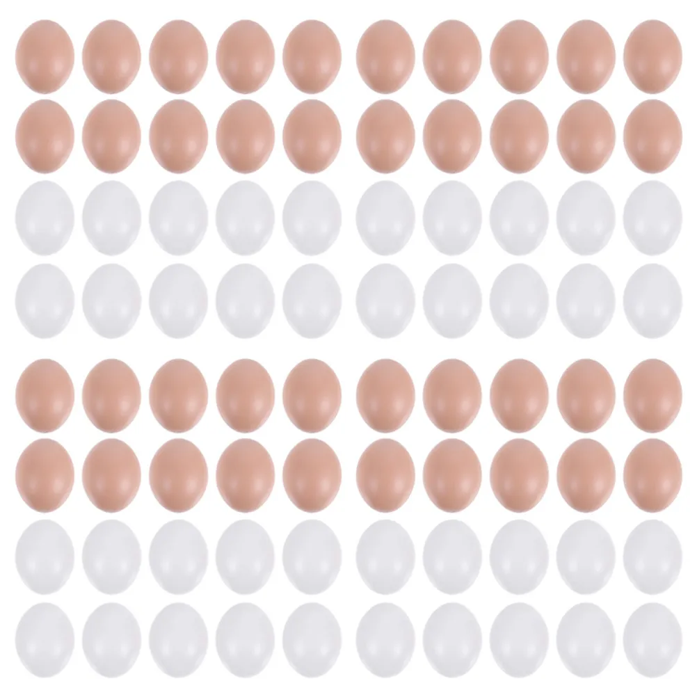 

120 белых пластиковых яиц без отделки для поделок, декора, детских занятий, имитационных игр и раскрашивания