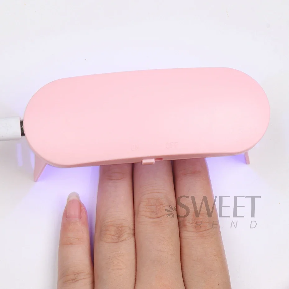 6W Mini UV LED Nail Dryer Portable Phototherapy Light Manicure Machine Varnish Curing Tools USB Cable Lamp Drying Nail Equipment