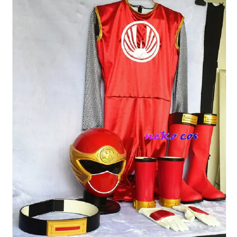 nekocos Ninpu Sentai Hurricaneger Hurricane Red fullset bodysuit mask belt gloves armcover shoes Cosplay Costume Custom Size