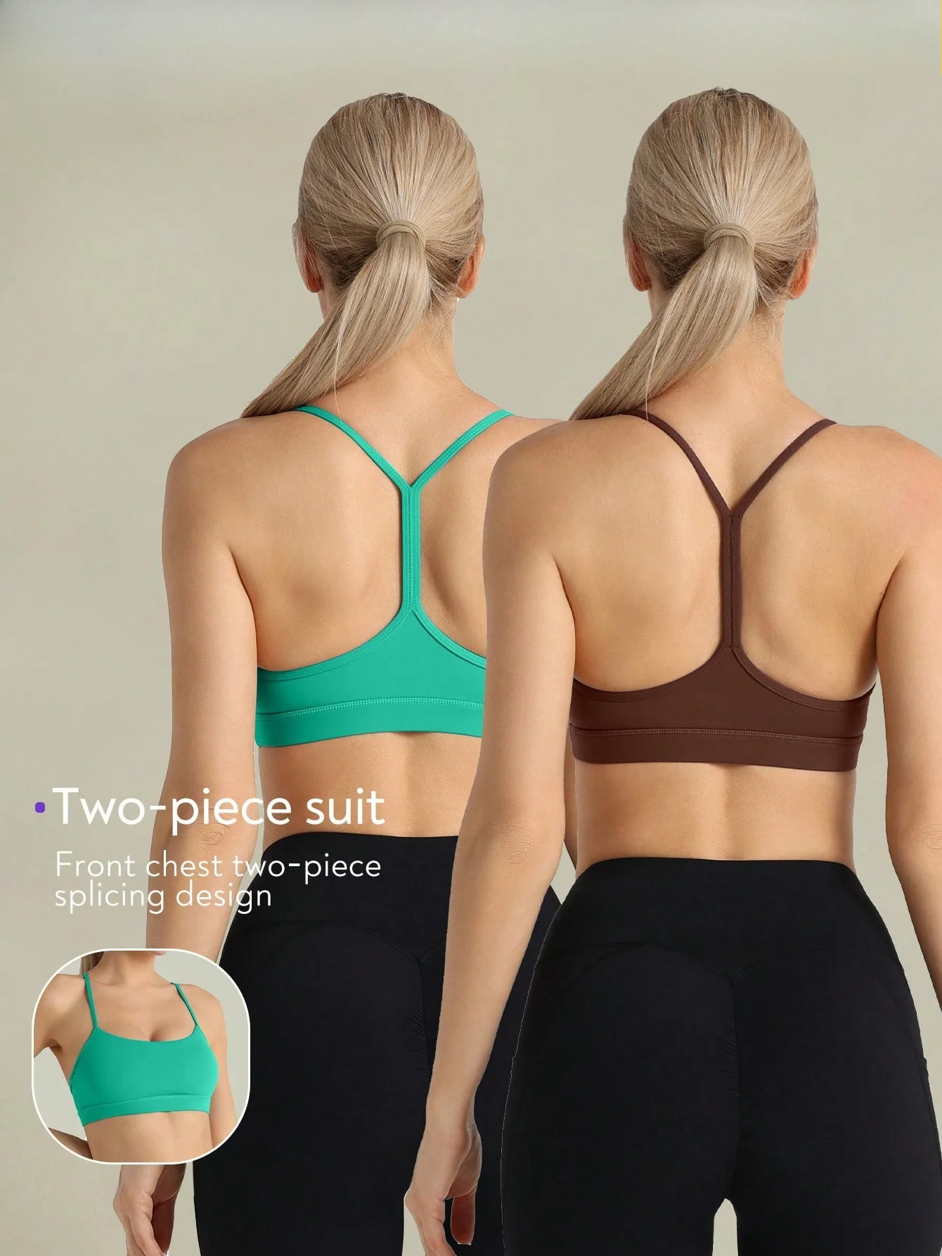 2 Pack Women's Sports Bras One Shoulder Removable Padded Minimalist Camisole Yoga Workout Gym Running Set