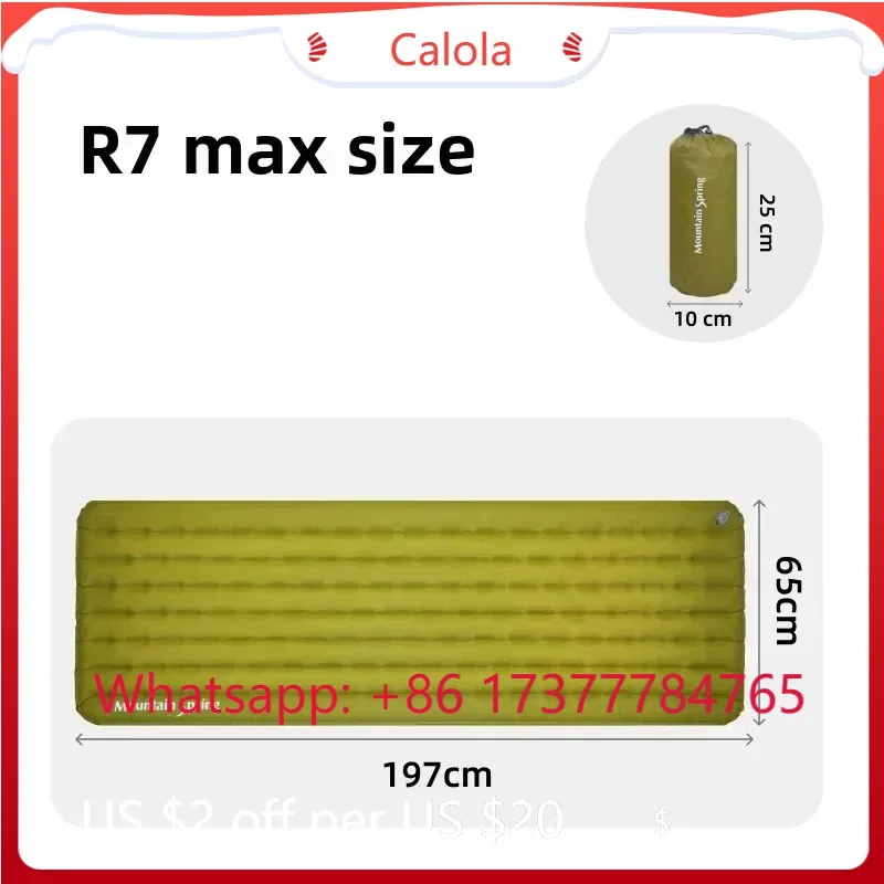Mountain Spring R7 Max Lightweight Portable Inflatable Camping Mat Outdoor Sleeping Pad