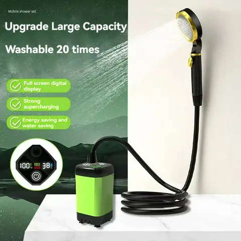 2025 New Mobile Shower With Pump 2 Gear Speed Cordless Rechargeable Shower Head for Outdoor Camping Tourist Country House Garden
