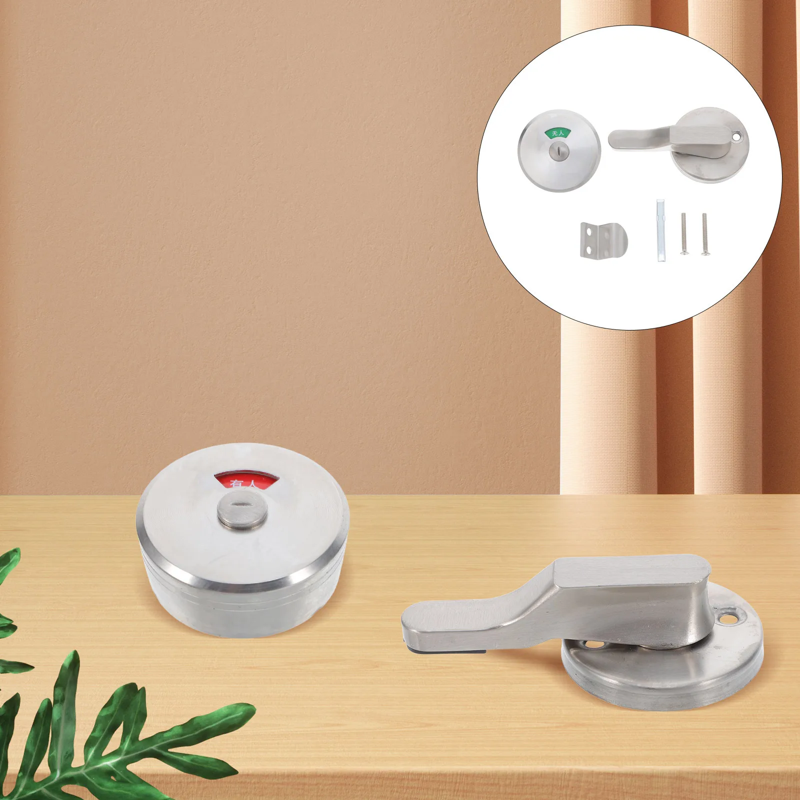 

1Set Privacy Indicator Lock for Bathroom Doors Quick Install Resistant to Damage Long Lifespan Rotating Indicator Lock