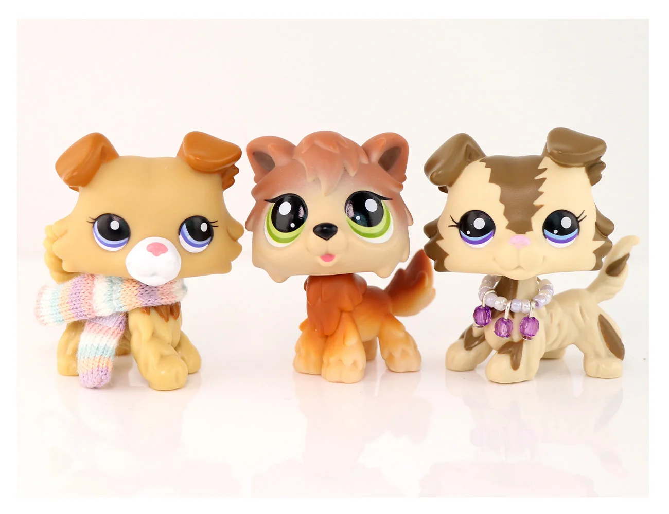 

Pet Shop Collie #2452 #2210 Timber Wolf #2141 Dog Animal Figure with Accessories