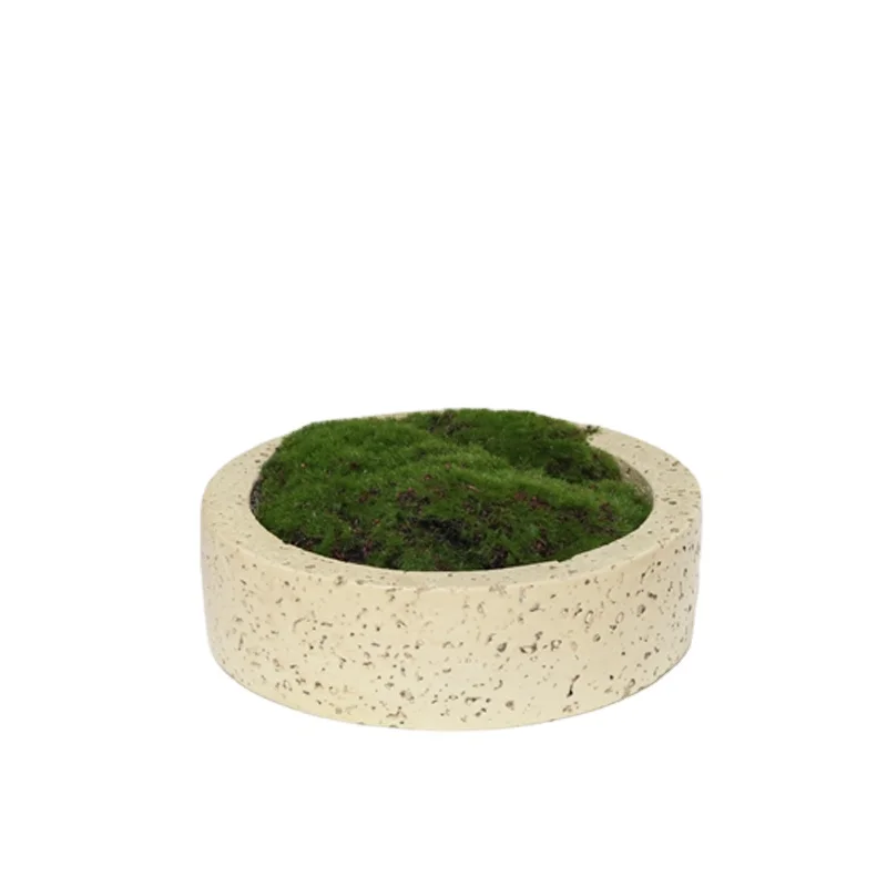 

Artificial Cave Stone Decorative Objects Beige Moss Flower Pot Simulated Green Plants Resin Home Living Room Art Deco Horizontal