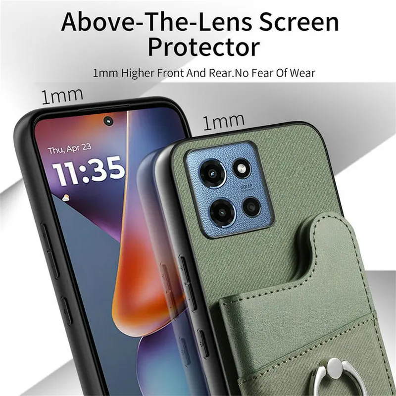 Für Motorola G56 5G RFID Leder Brieftasche Ring Zurück Abdeckung Moto G56 G66J G66Y G96 G85 G75 G35 G15 G05 g84 G54 G04 G24 Power Funda