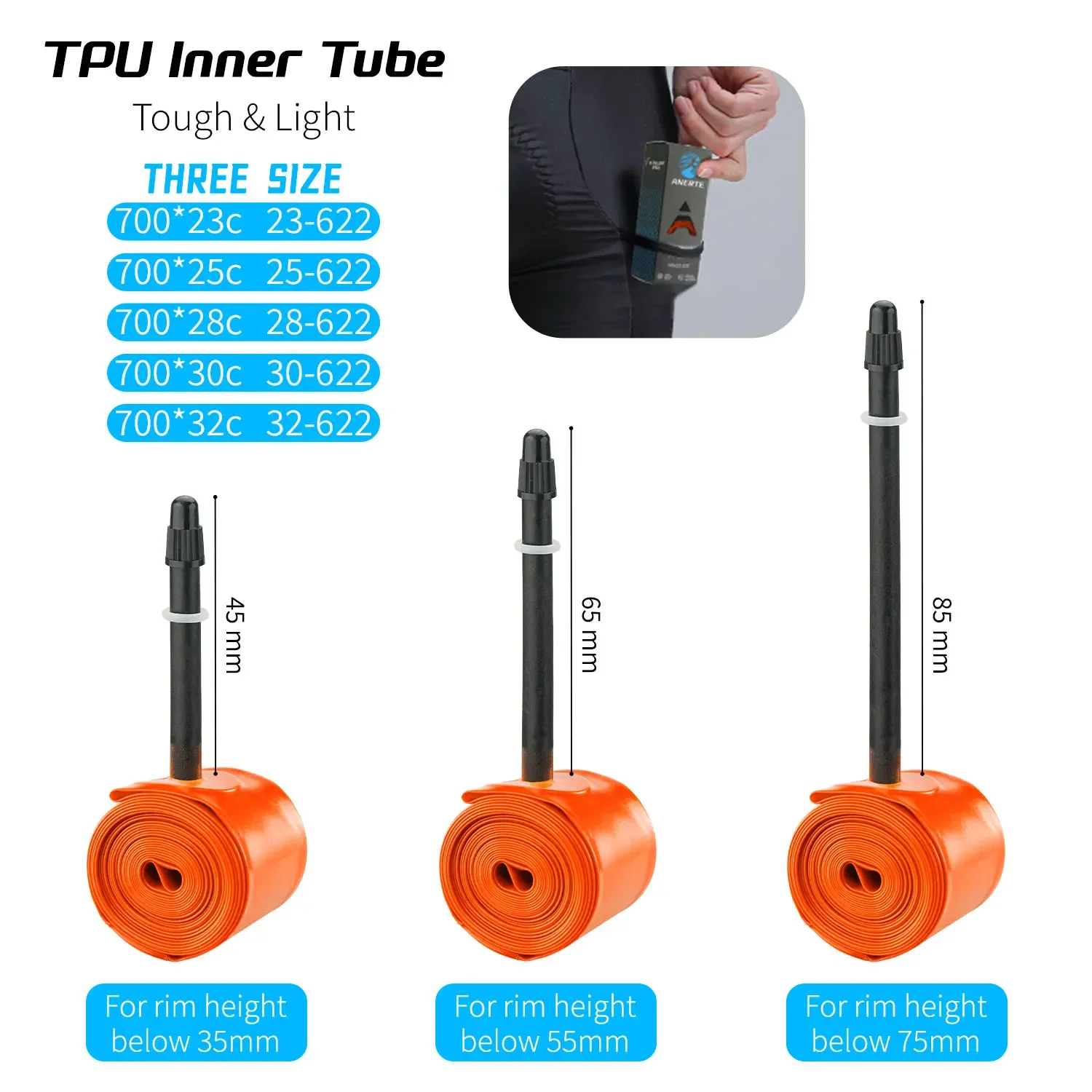 NPY الأنبوب الداخلي 700 23-32C الطريق دراجة نارية أنبوب إطار من البولي يوريثان 700c 45/65/85 مللي متر بريستا صمام دراجة أنبوب إطارات دراجة هوائية خفيفة الوزن
