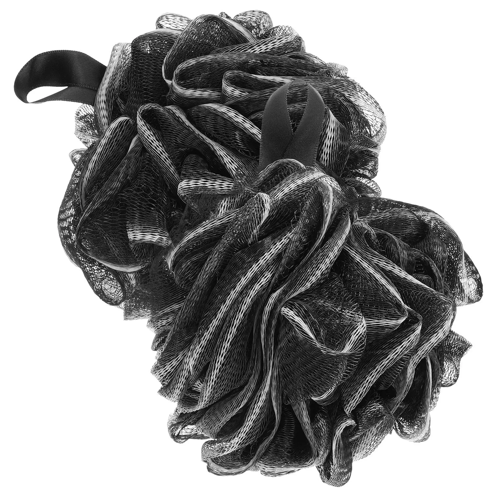 

2Pcs Black Bath Ball Premium Mesh Shower Ball for Exfoliating and Cleansing Skin with Long Handle Body Scrubber Relaxing Bathing