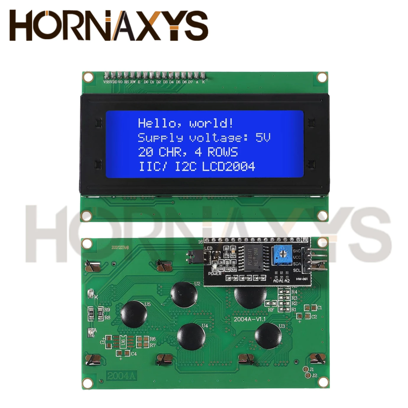 Imagem -03 - Módulo Adaptador de Caracteres de Tela Azul e Verde para Arduino Interface Serial Lcd Iic 20x4 Lcd2004 Mais I2c 2004a