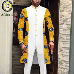 Traje de negocios para hombre, Blazer y pantalones bordados de corte ajustado, conjunto de 2 piezas, trajes estampados, ropa Africana Bazin Riche, A2316053