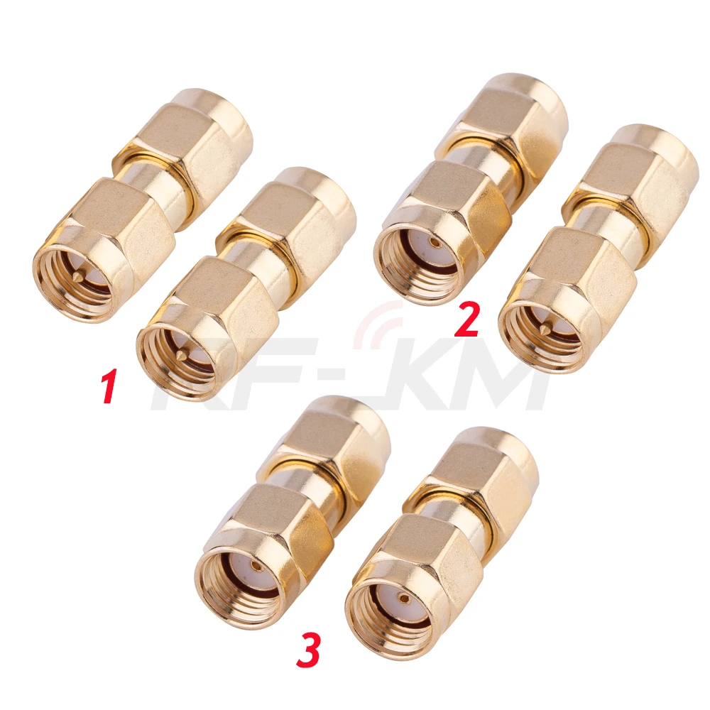 1 szt. Adapter złącza RP SMA męski wtyk SMA męski wtyk koncentryczny RF prosty