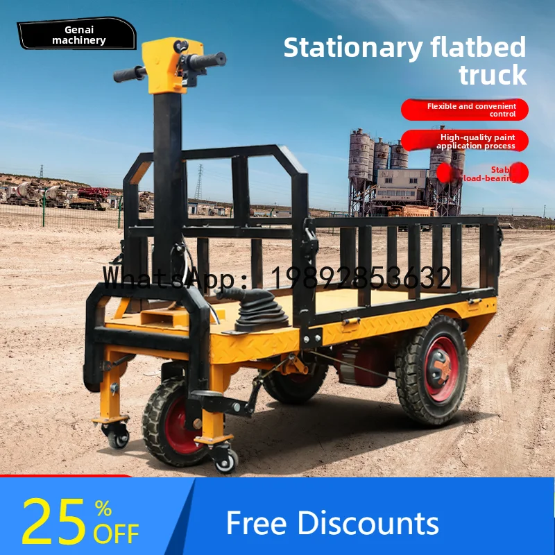 Electric Flatbed Cart Warehouse Cargo Transport Construction Site Brick Carrying Heavy Duty Hand Truck
