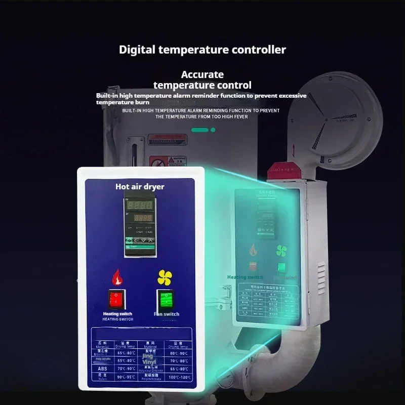 متعددة الوظائف البلاستيك بيليه مجفف 4.5KW نوع التجفيف الجاف الهواء الساخن الانتعاش إزالة الرطوبة هوبر فراغ مجفف الصناعية/157 واط