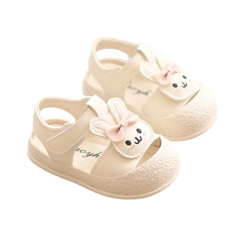 New Girls Beach Sandals Summer Children Cute Rabbit Shoes Kids Toddler Shoes Flats Anti-Slippery Soft-soled Infant Sandals