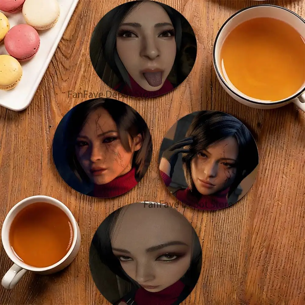 R-Resident E-Evil Ada Wong Coaster Wooden Drink Tray Suitable for Restaurants and Coffee Shops Easy To Wash and Clean