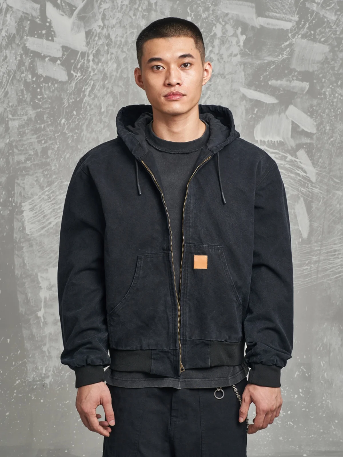 

Куртка-оверсайз MT99 в американском стиле с капюшоном, из вываренного хлопка, с эффектом потертости, для подростков, весна-осень