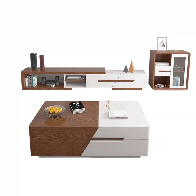 

Modern Design Home Furniture Rectangle Wood Coffee Table and TV Cabinets
