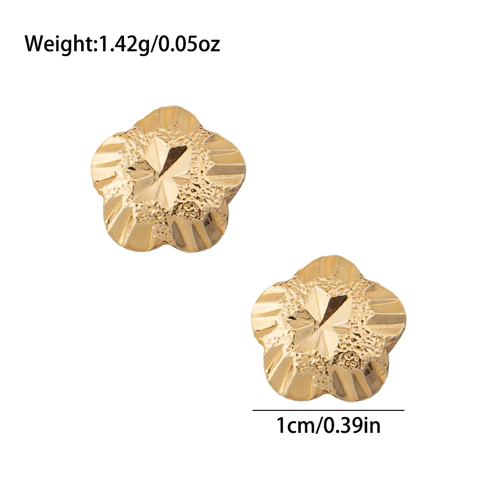 Vintage-Ohrstecker für Damen, vergoldet, mit Herz-, Blumen- und geometrischen Mustern, halbperlenbesetzt, schöne Ohrstecker, Schmuck, Geburtstagsgeschenke, Partygeschenke – Detail 6