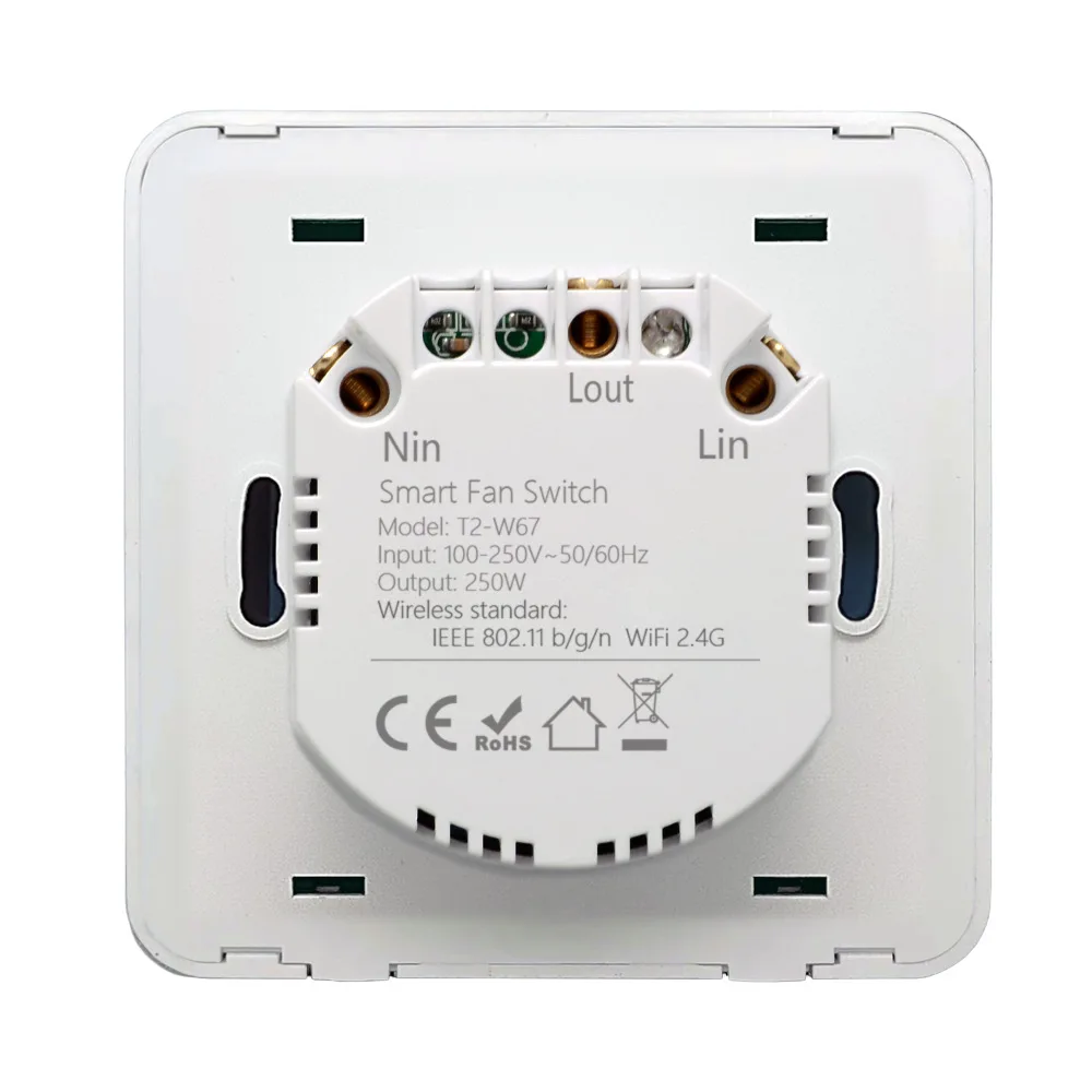 Interruttore ventola Smart Wifi/ZigBee Controllo a 5 velocità Ventilatore da soffitto UE Interruttori rotanti/manopola Tuya Lavoro remoto con Alexa