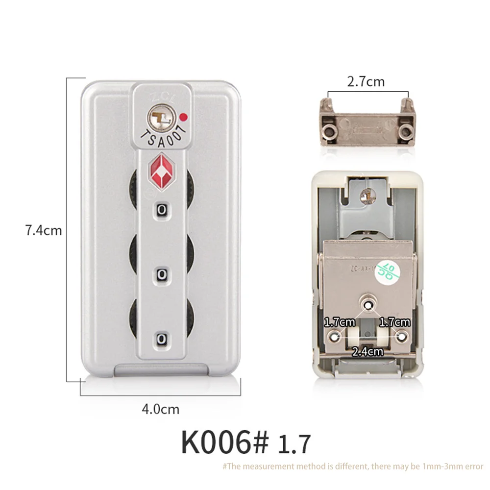 Suitable For K006 Silver Original Baggage Customs Lock Luggage Accessories Combination Lock Secure Fashion Simple Portability