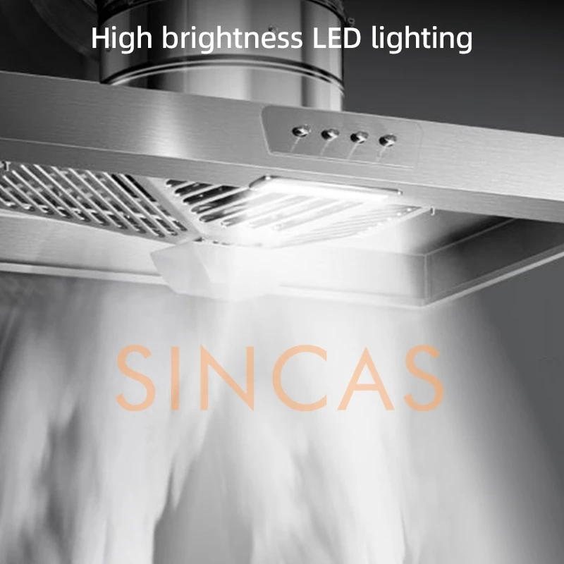 Stainless Steel Range Hood Exhaust Fan With Built In Light Kitchen Ventilation Extractor Fan For Stove Wall Mount Range Hood