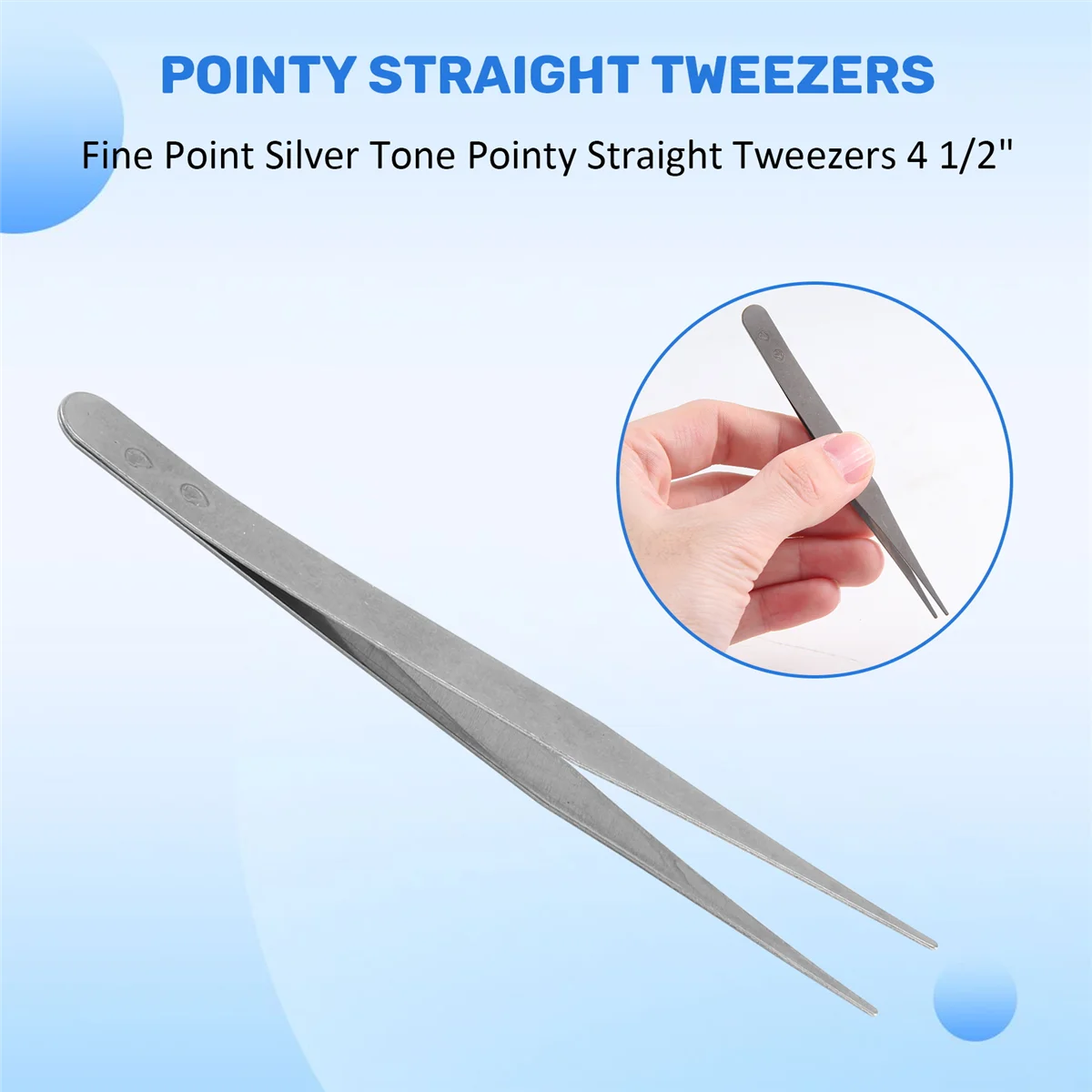 แหนบเงินแบบตรงปลายแหลม4 1/2"