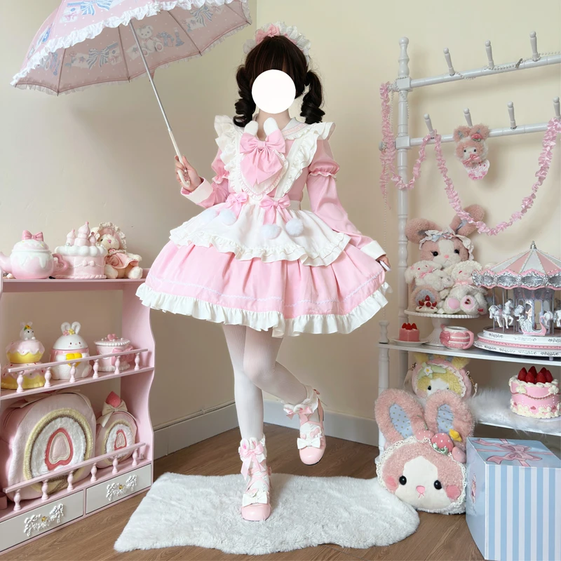 

Sweet Heart Rabbit Ball Original Design Lolita Dr Long Sve Women's Dr Adorable Ele Faionable Clothing