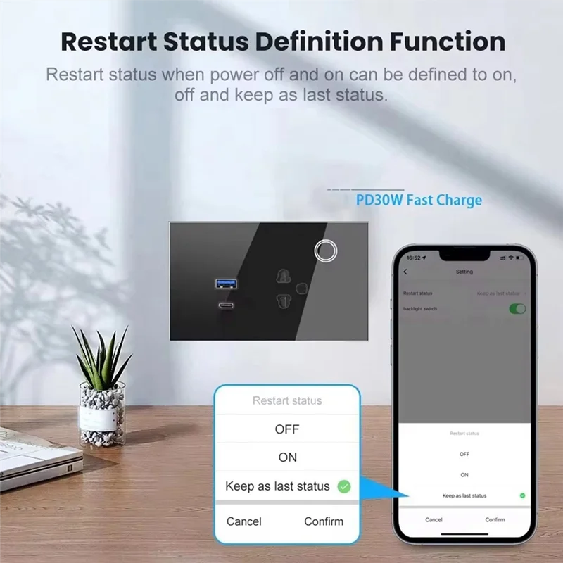 

B86B-WIFI Tuya 16A Умная розетка с USB-C и сенсорным управлением для Alexa для Google Home Smart Life B, вилка европейского стандарта