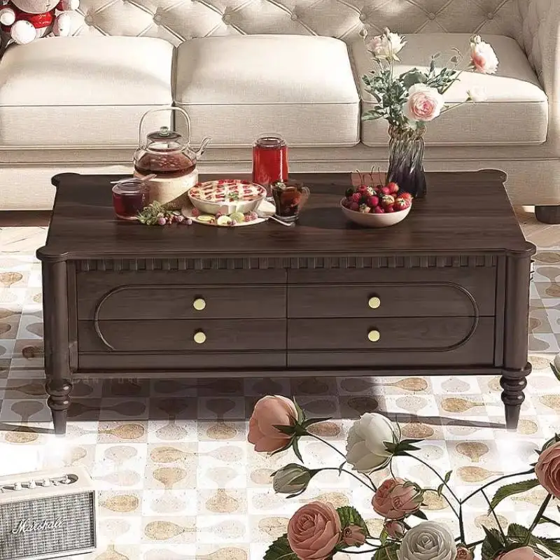 

Коричневые роскошные журнальные столики из орехового дерева, стильный европейский салон, журнальные столики для гостиной, квартира, винтажная мебель Muebles Para Hogar