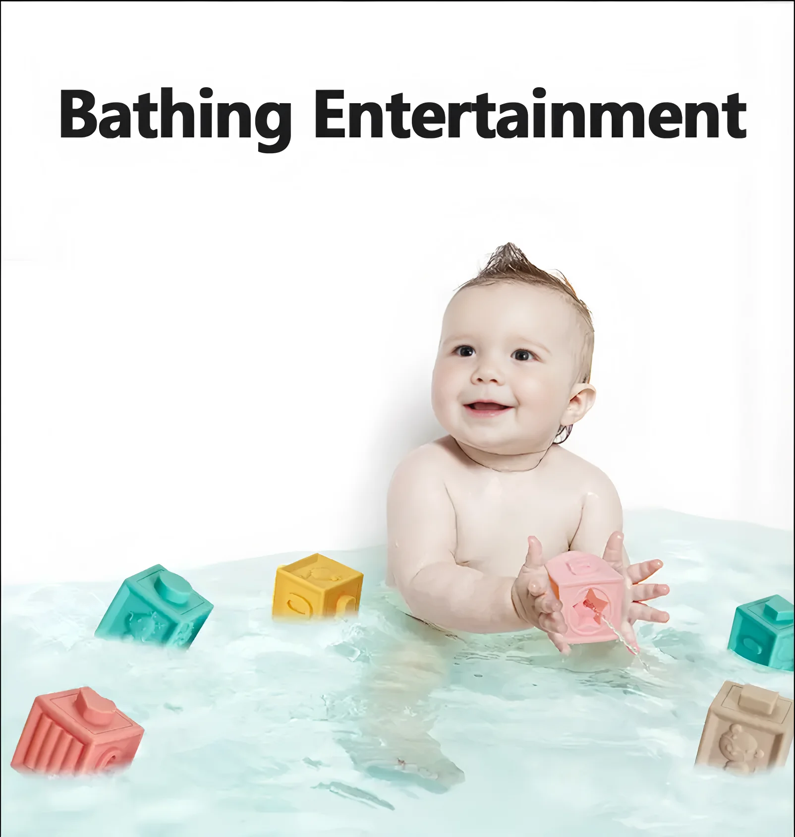 12PCS ปลอดสารพิษเด็กอ่อนบล็อกอาคาร SD ซ้อน Cube ของเล่นสําหรับทารก,bath & Shower การศึกษา Sensory ของเล่นความรู้ความเข้าใจ