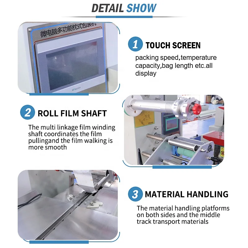 Machinery Baby Diaper Facial Toilet Tissue Papers Napkin Single Horizontal Pillow Packing Machine