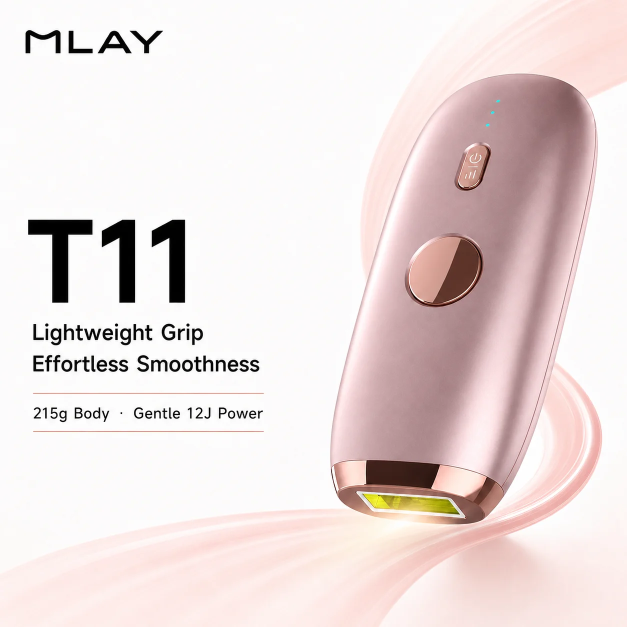 MLAY T11 IPL Hair Removal Device, Portable, Gentle & Beginner-Friendly, 500,000 Flashes, 12J, 510-1200nm, for Women & Men