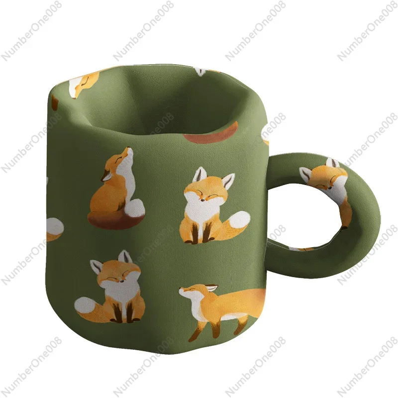 

Fox Beibeisen Series Green Cute Cup Cup Shape Storage Cup Pen Holder Fabric Cotton Filling Desktop Ornament