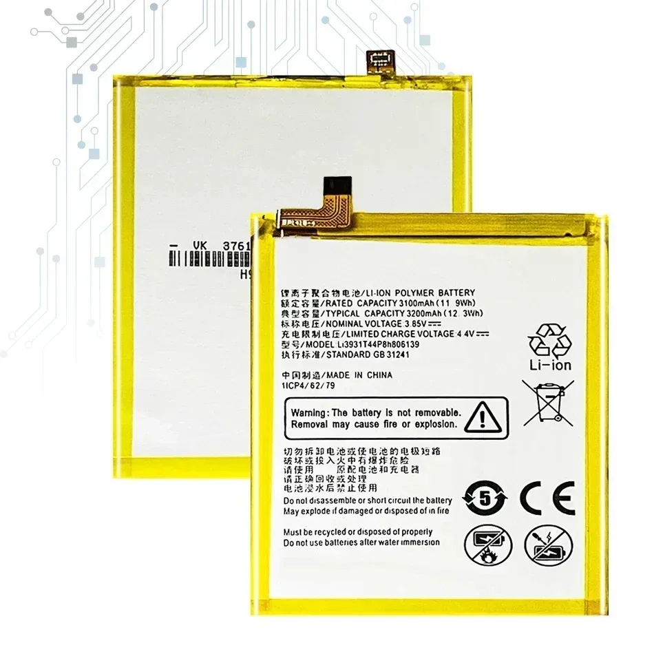 Batería Li3931T44P8h806139 de 3200mAh para ZTE Blade V9 V10 /V9Vita V10Vita /A7 Vita /A4 / A5 2020