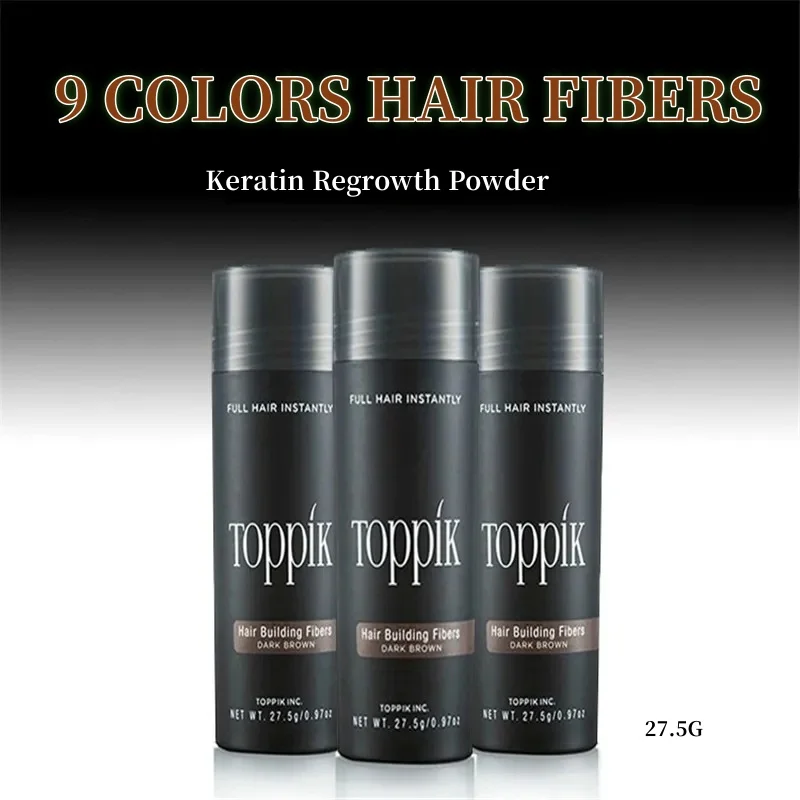 27.5g Hair Building Fiber Natural Keratin Styling Powder Spray Hair Building Fiber Poudre 9 Colors Instant Regrowth Powders