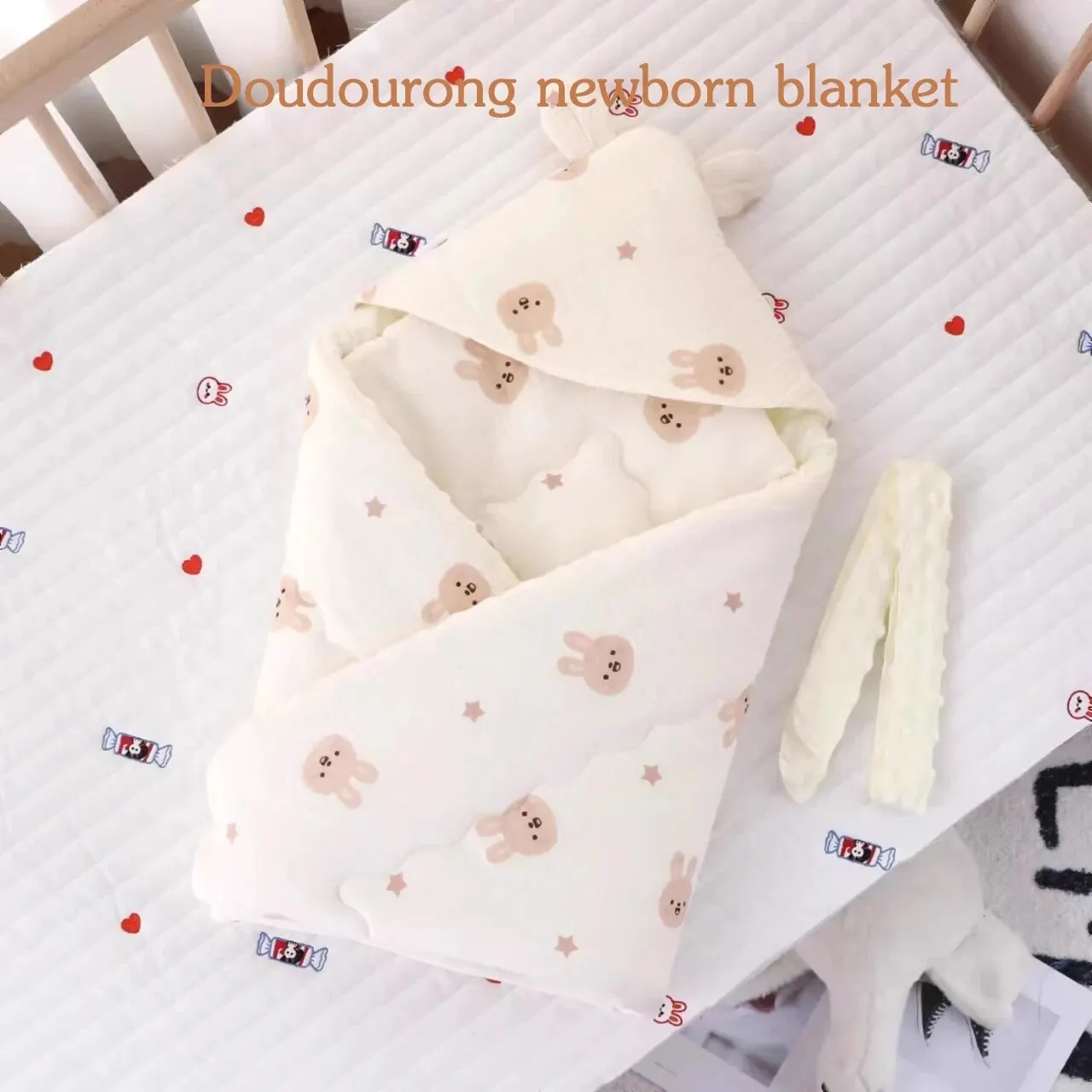 Baby Autumn and Winter Bag Was Born to Hold by Cotton Four Seasons Thickened Bean Fleece Delivery Room Swaddling Blanket Single