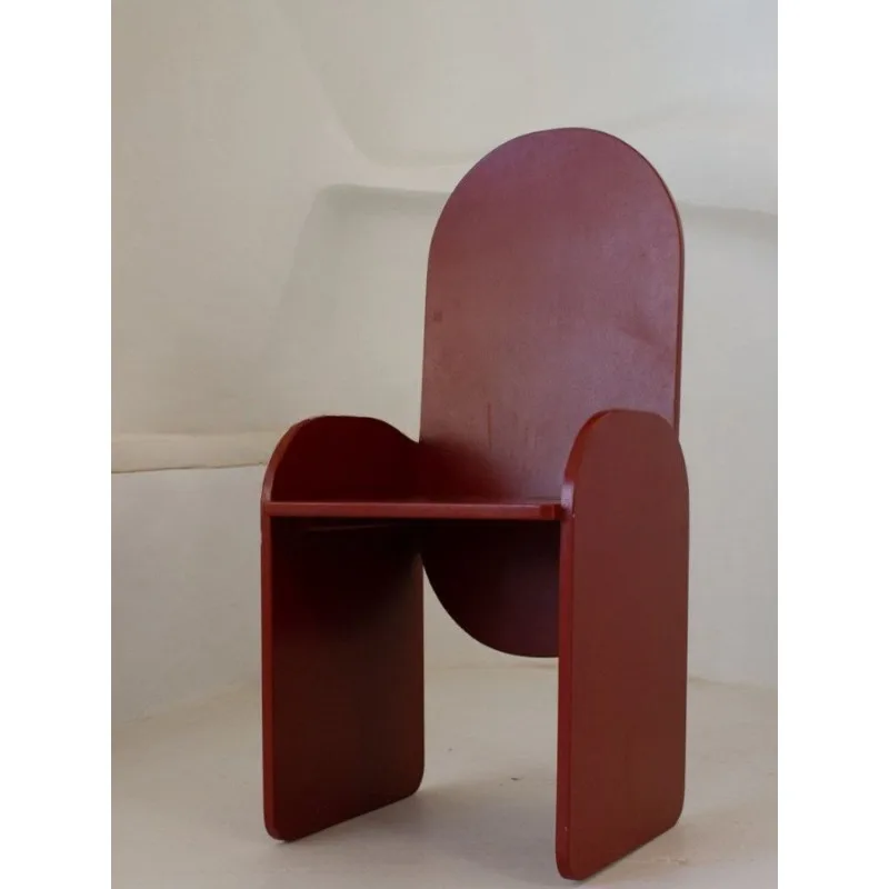 Medieval red solid wood dining , designer zebra retro book chair, makeup chair, special-shaped homestay chair
