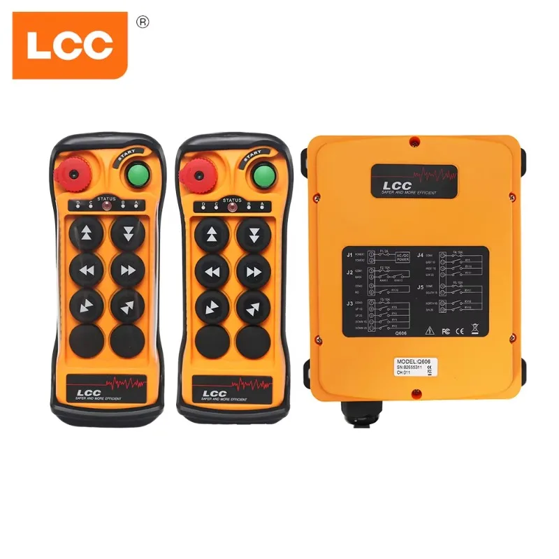 Electric Crane Wireless Radio Wire Rope Winch Remote Control 6 Buttons Machine Q606