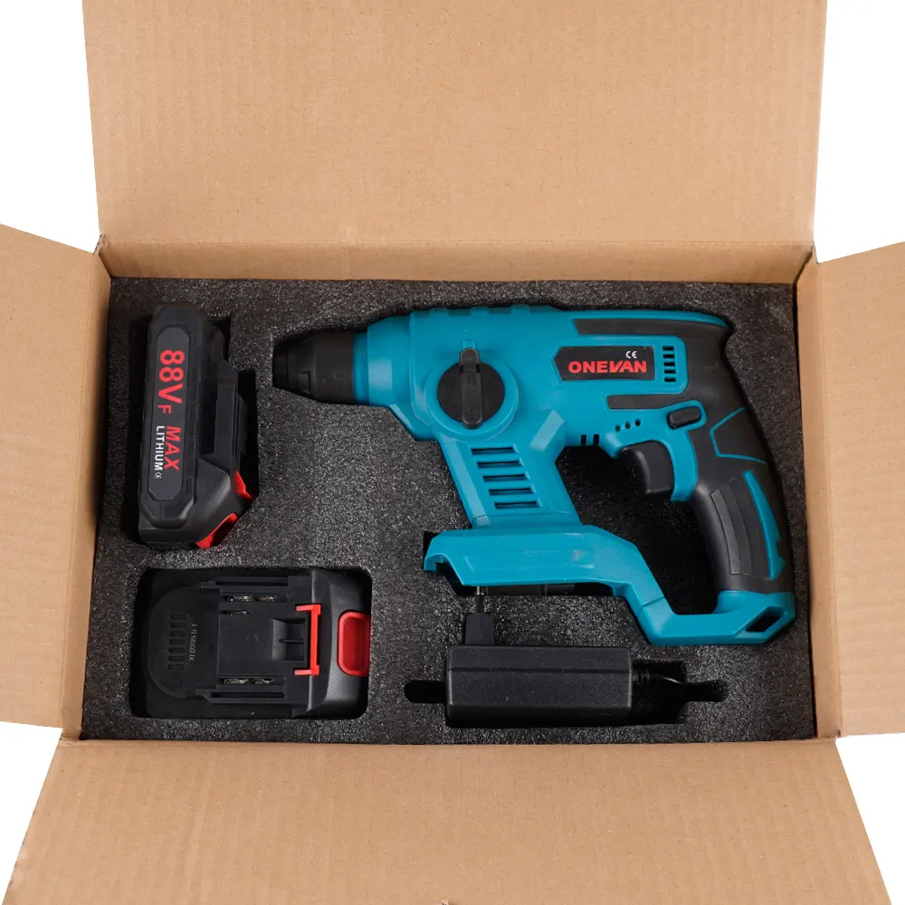 ONEVAN 1000W 3600RPM Elektrische Bohrhammer Wiederaufladbare Elektrische Hammer Schlagbohrmaschine Holzbearbeitung Werkzeuge Für Makita Batterie Pin – Detail 12