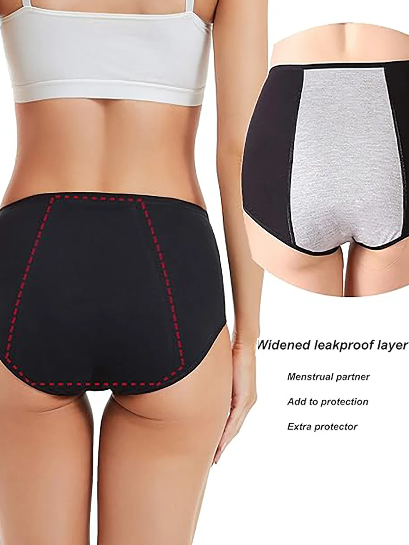 5pcs Women Period Pants Mid-High Waist Postpartum Underwear Leakproof Menstrual Cotton Knickers