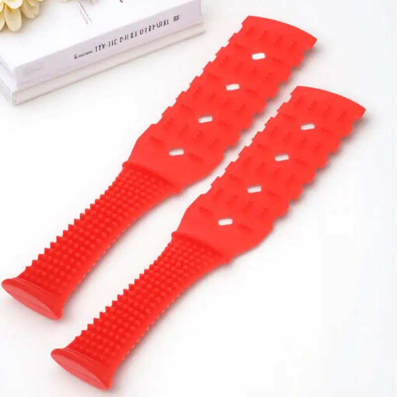 

2Pcs Meridian Massage Pat Extended Four Holes Body Scraping Plate Portable Massager Stick for Shoulder Back Legs Relaxation
