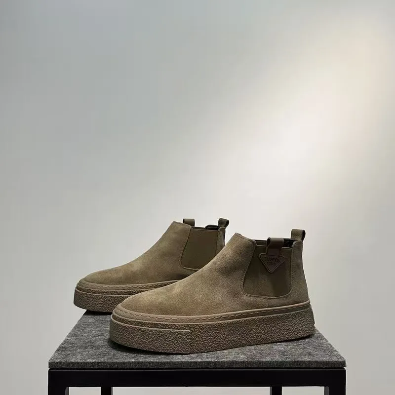 Autumn Platform Ankle Boots for Man High Quality Men Boots 2025 Luxury Designer Shoes for Men Heel Warm Casual Elegant Men Boot