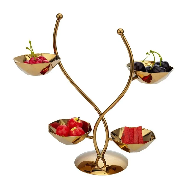 

Bar ktv stainless steel diamond fruit plate rack creative personalized snack rack multi-layer dried
