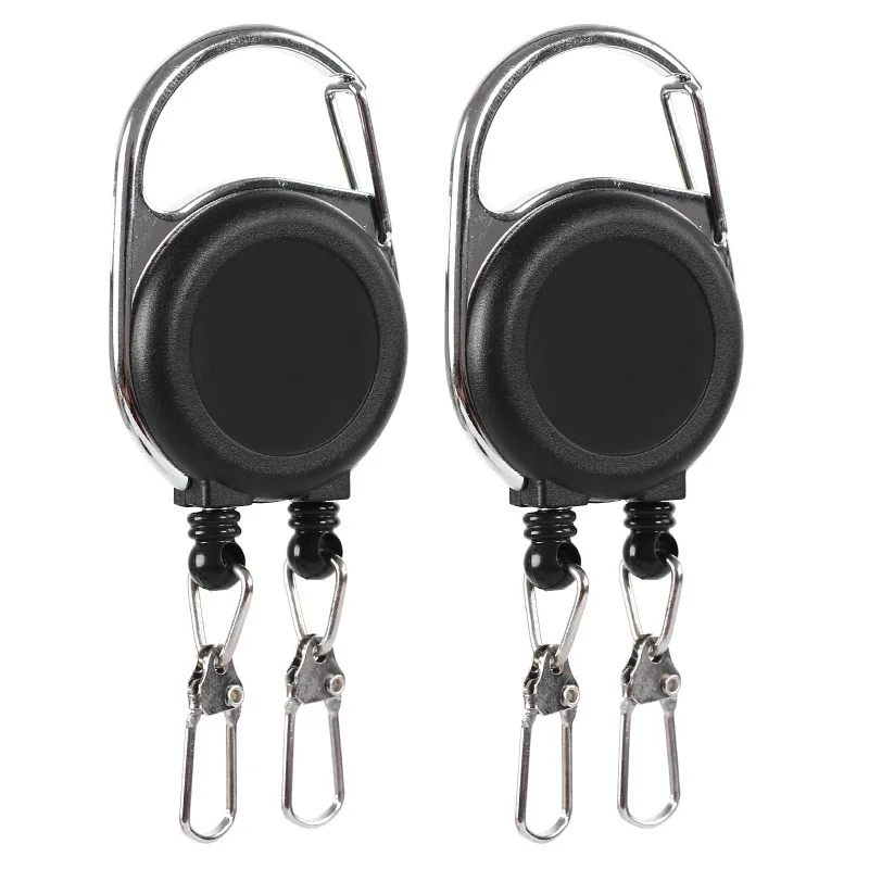 

1pc Retractable Keychains Double Headed Keys Holder with Reel Cord-ID-Badge Holder Creative Landyard Badge Reels Keychain