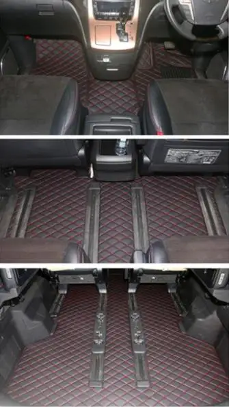 Top quality! Custom full set car floor mats for Right hand drive Toyota Vellfire 2014-2008 7 8 seats durable waterproof carpets
