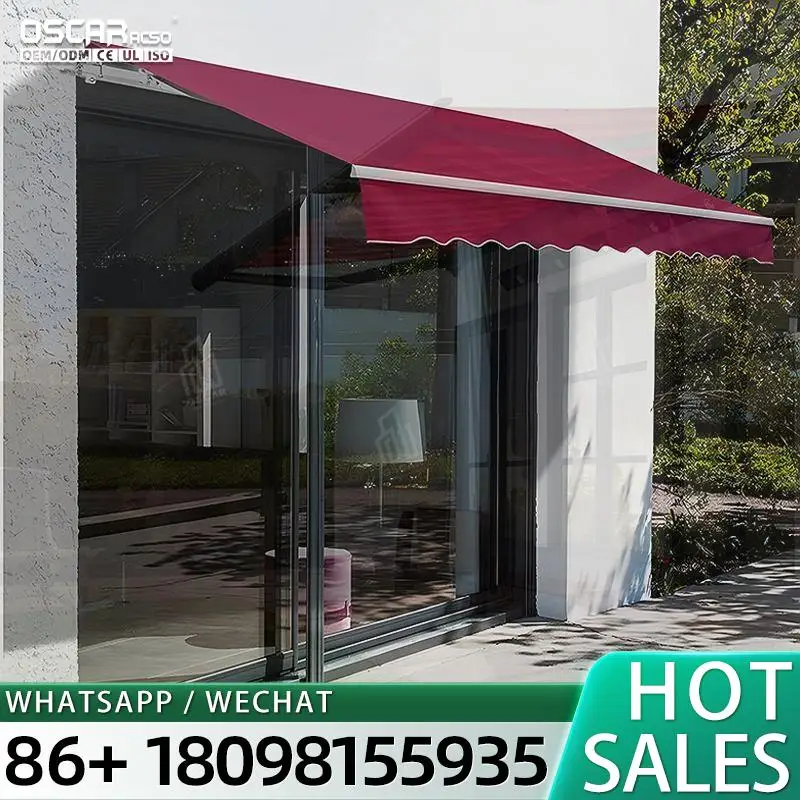 الألومنيوم للطي الذراع في الهواء الطلق بمحركات قابل للسحب مظلة كاسيت كاملة للفناء الخلفي شرفة المظلة القابلة للسحب #2