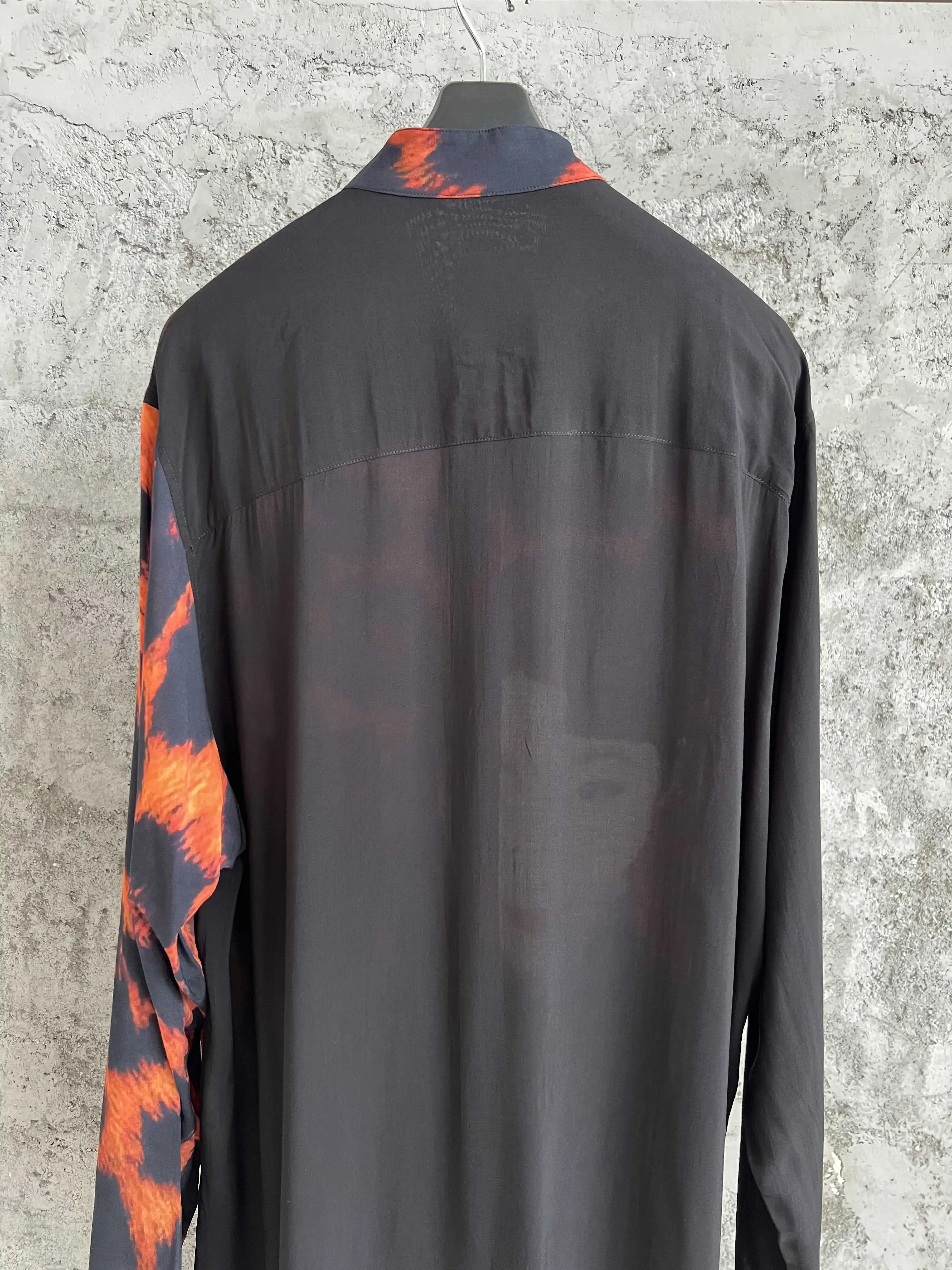 Silk leopard print long shirt Paris Fashion show smock silhouette long shirt