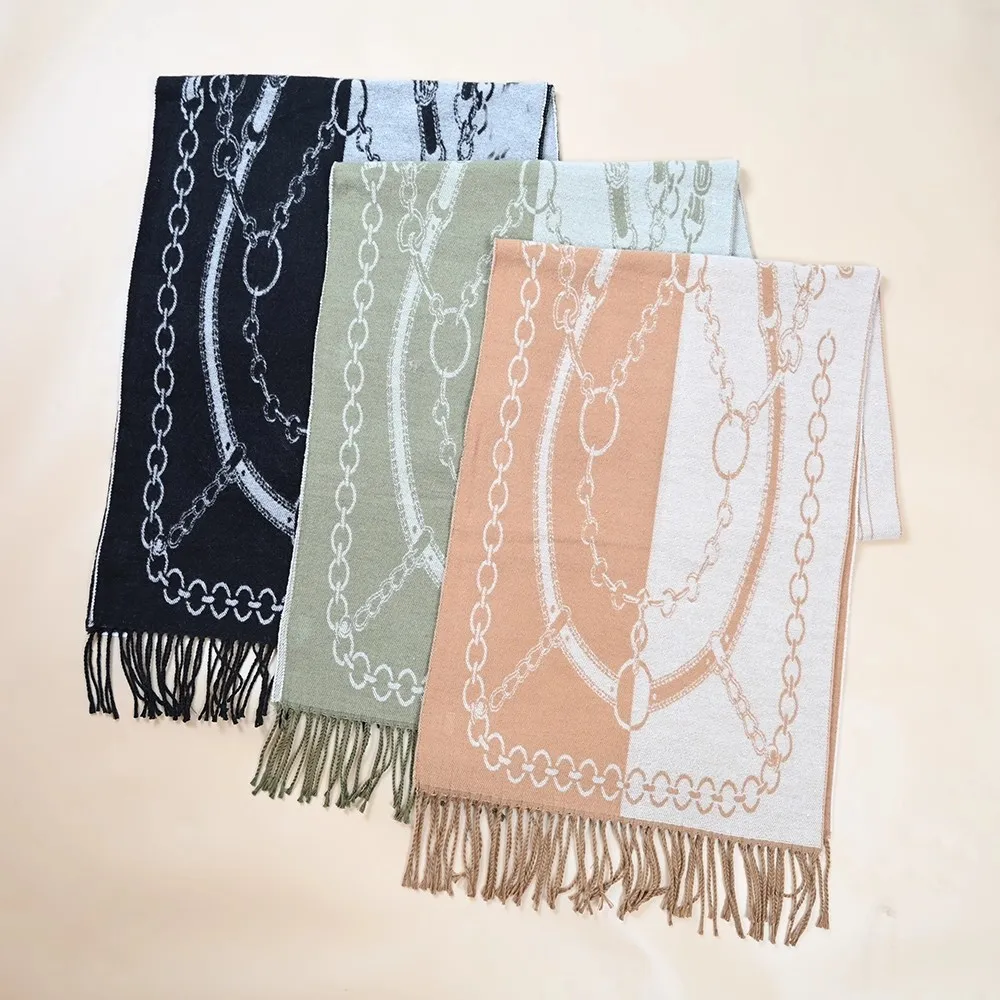 暖かさを高める花柄刺繍入りレディーススカーフネックウォーマー秋冬用長方形おしゃれアクセサリー