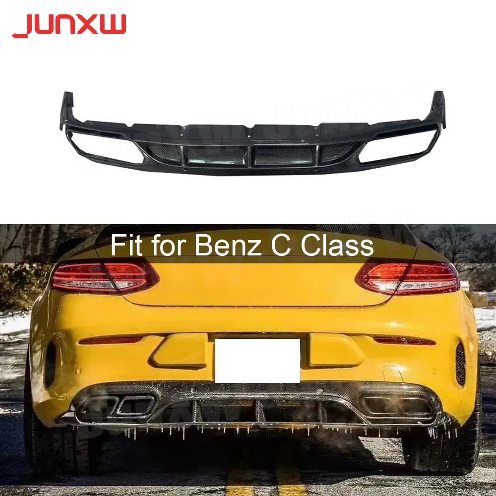 

Carbon Fiber FRP Car Rear Bumper Diffuser Lip for Benz C Class W205 C205 C63 AMG Coupe 2015-2020 Convertible Spoiler Splitters